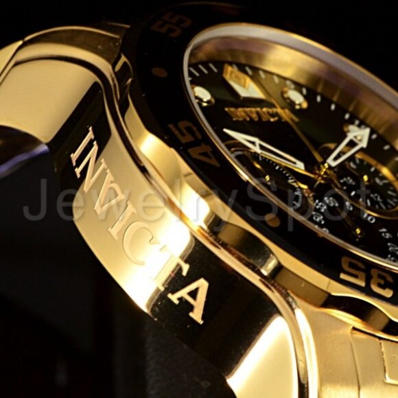 NEW Invicta Pro Diver SCUBA 48MM Black, Gold Dial Quartz - Picture 5 of 9